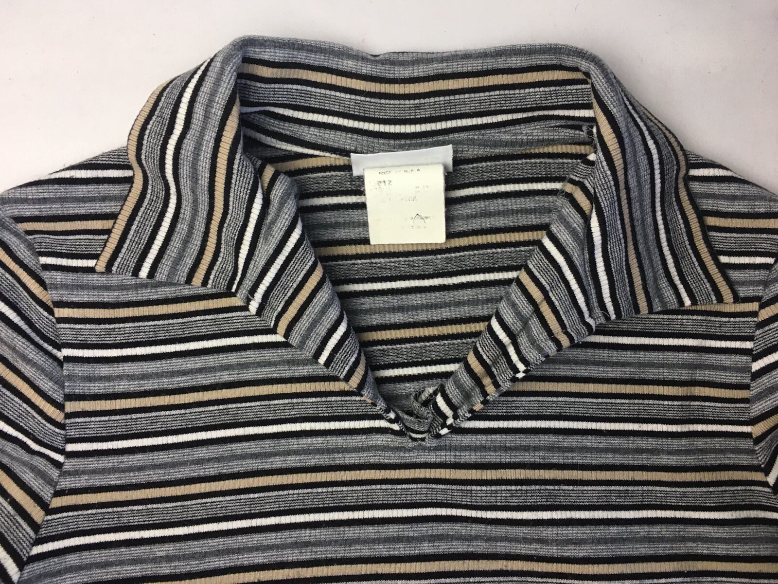 Basic Edition Long Sleeve Stretch Striped Cropped… - image 6