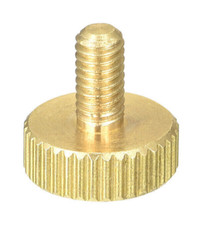 Brass Knurled Thumb Screw Flat Head 12 mm D x 4 mm H Thread : M4 x 8mm L