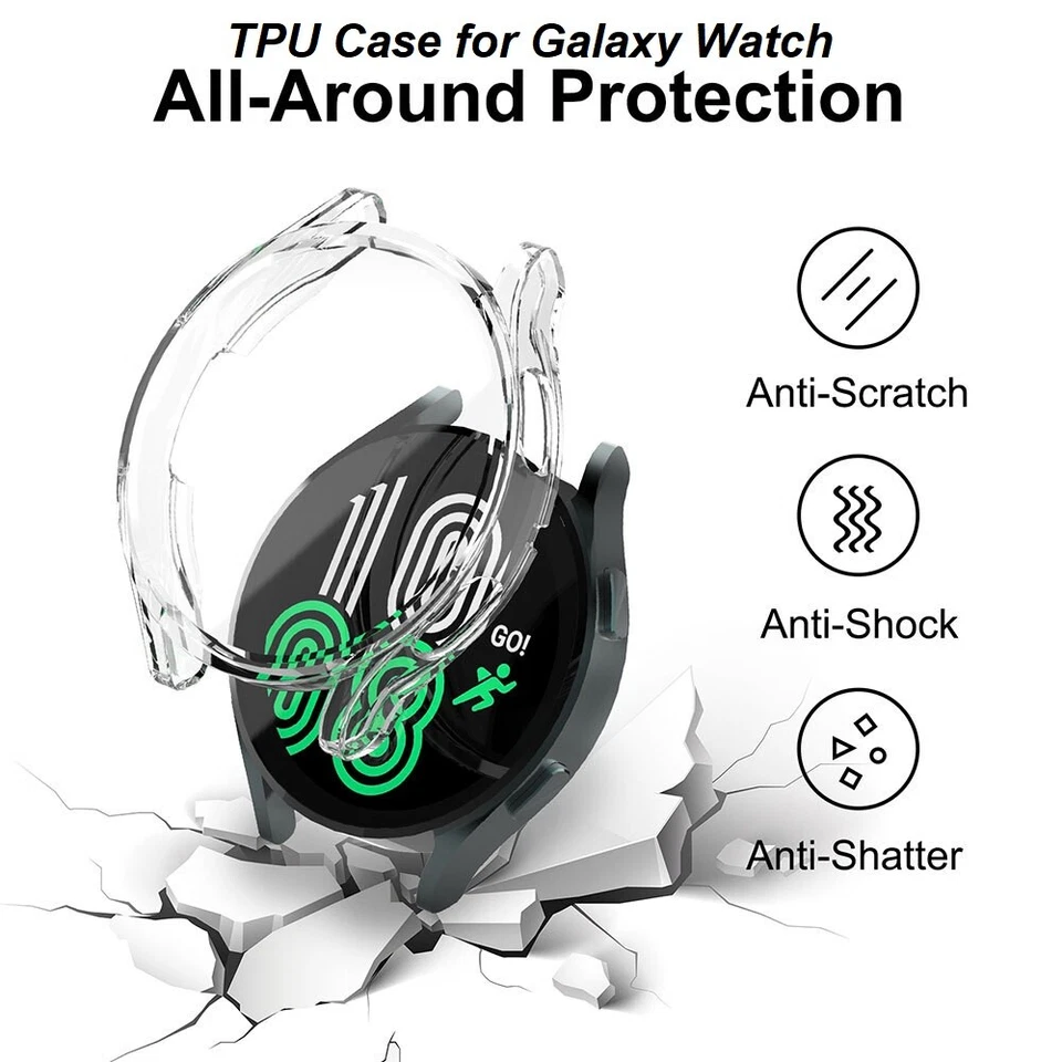 For Samsung Galaxy Watch 7 6 5 4 44/40mm TPU Bumper Screen Protector Shell Case - Image 2 of 4