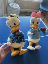 Vintage Disney Store Donald and Daisy Duck Commemorative Plush Doll Set
