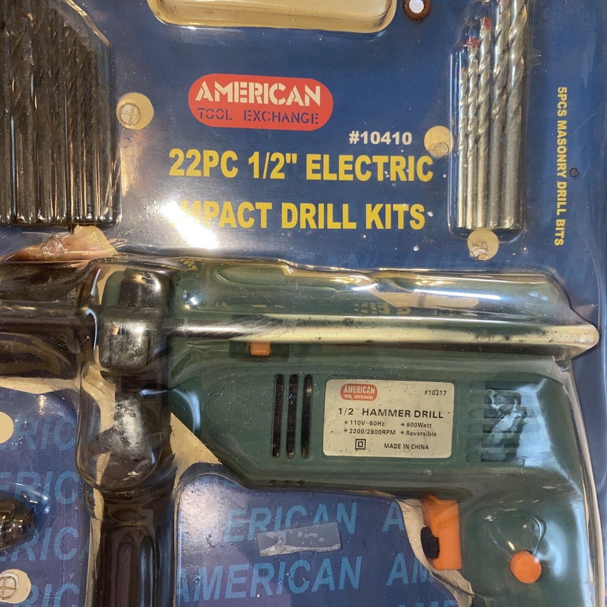 American tool Exchange 22PC 1/2” Electric impact Drill kits hammer