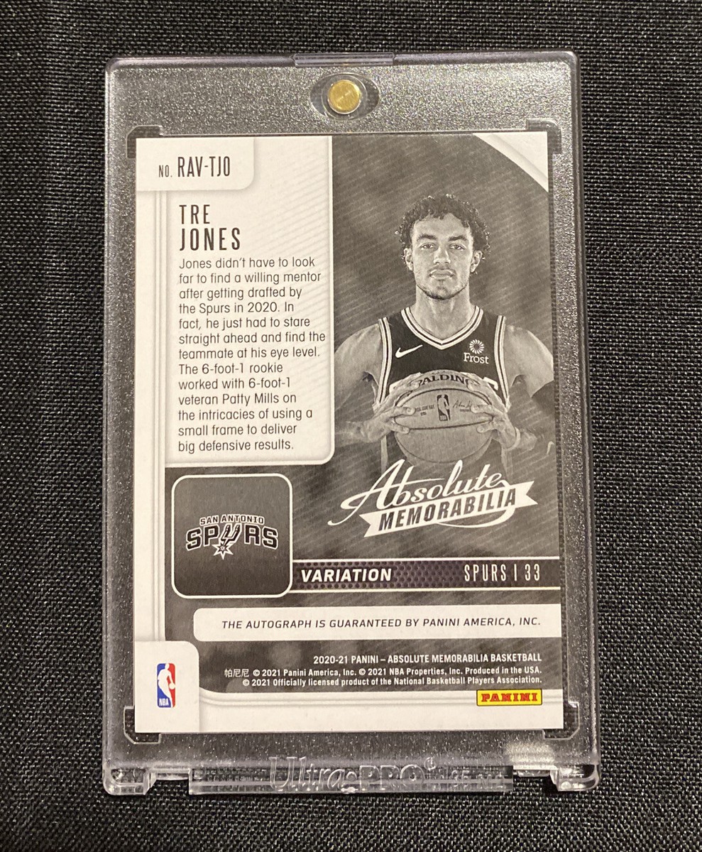 2020-21 Panini Absolute Tre Jones Rookie VARIATION RC Auto - Spurs