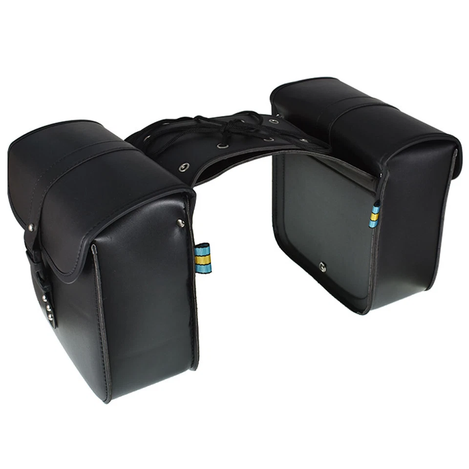 1 par de alforjes de motocicleta bolsa de ferramentas bolsa de selim couro ecológico universal - Imagem 2 de 4