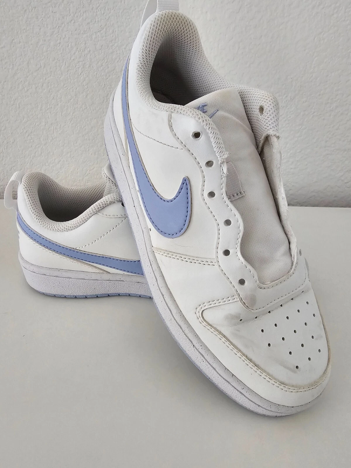 Scarpe Nike Court Borough Low Recraft Summit bianche cobalto giovani 5 anni senza lacci