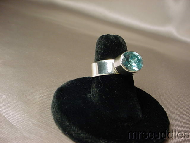STERLING & AQUA MARINE RING