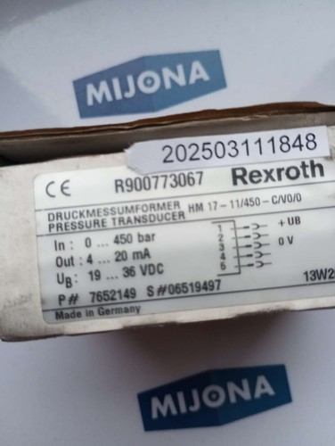 TRANSDUCTOR DE PRESIÓN REXROTH R900773067 13W26 NUEVO STOCK ANTIGUO - Imagen 5 de 9