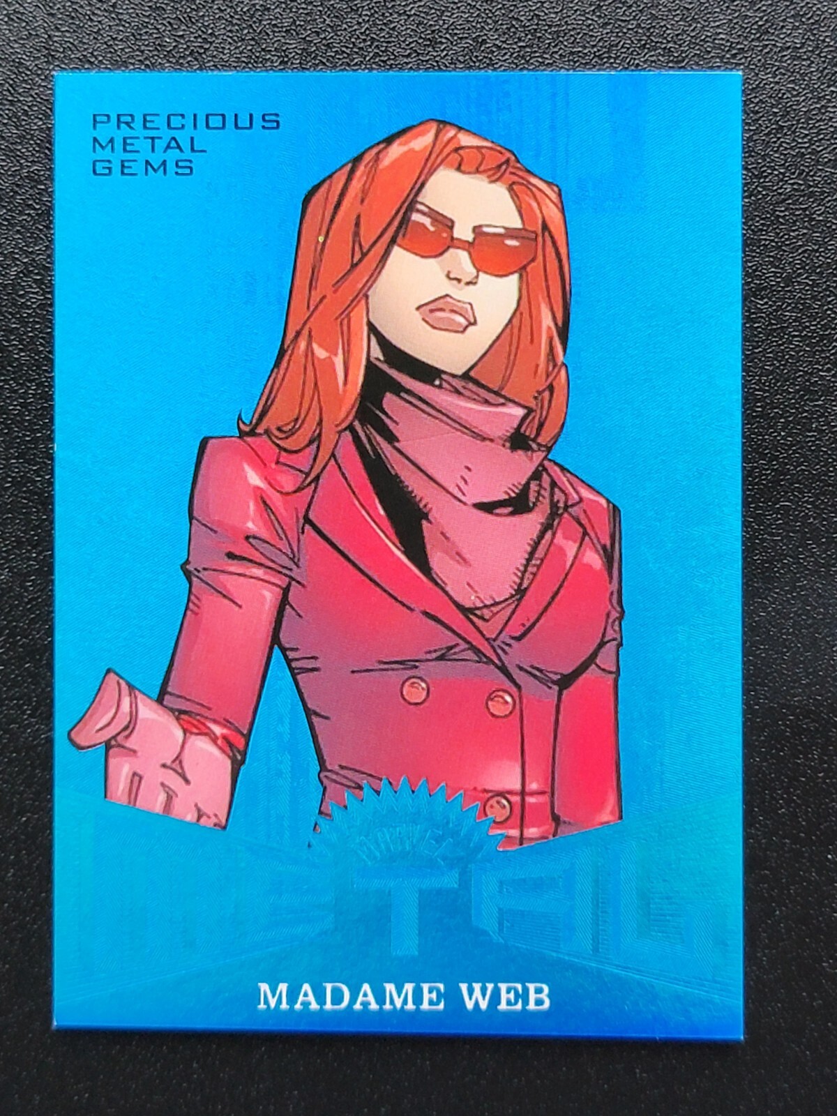 2017 Fleer Ultra Spider-Man Metal BLUE PMG MM03 MM3 Madame Web /49 Precious