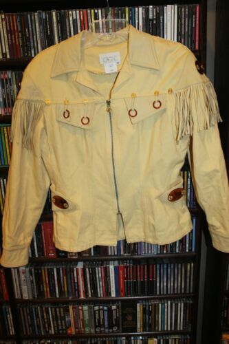 Vintage Yellow Corn Riders Leather Jacket Free Size Ocher Color 