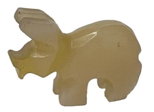 Vintage Mini Carved Sculpture Alabaster Stone Pig Figurine 1"H x 1.25"W