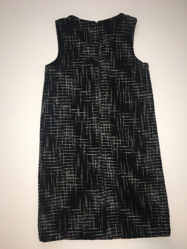 Gap ärmelloses Tweed Etuikleid Small Tall Schlitz am Ausschnitt schwarz gefüttert Reißverschlusstaschen - Bild 8 von 11