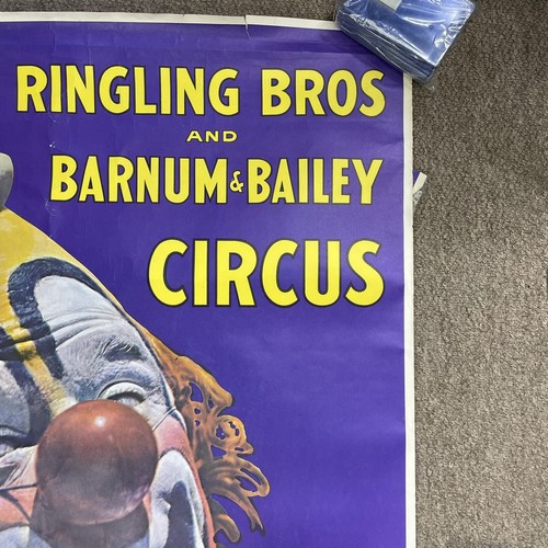 VTG 1969 RINGLING BROS BARNUM BAILEY CIRCUS Poster SIGNED BY LOU JACOBS Clown - Picture 9 of 22