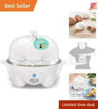 Egg Cooker Stainless Steel 7 Capacity Auto Shut-Off Poacher Omelet Maker White
