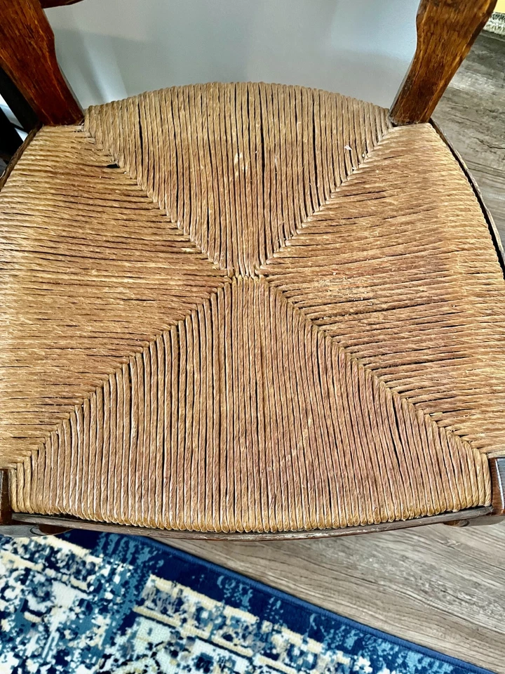 Superb Condition, 18th Century French Provincial Oak Chairs: 16.5"W 39"H 15"D - Image 2 of 4