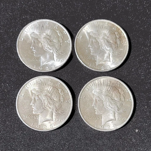 Peace Silver Dollars From Philadelphia Mint Grade F-VF Dated From 1923
