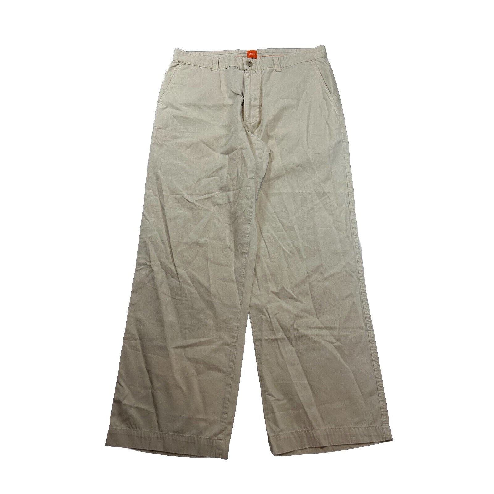Hugo Boss Men's Khaki Loose Straight Leg Cargo Pants Size 32x30