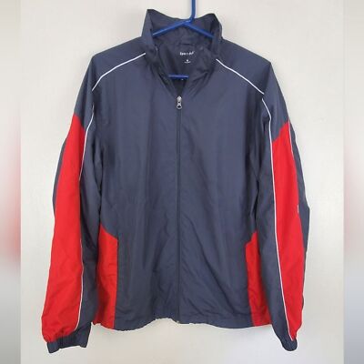 Sport-Tek Men s Zip-Up Windbreaker Black Red Sporty Outdoor Size Medium