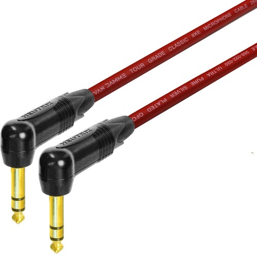 Right Angle Stereo TRS Jack Cable Gold 1/4 6.35mm Patch Neutrik Van Damme Lead - Picture 4 of 11