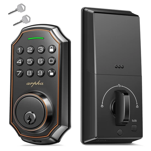 Smart Security Door Lock 2K Video Camera+Doorbell+Fingerprint Keyless Deadbolt