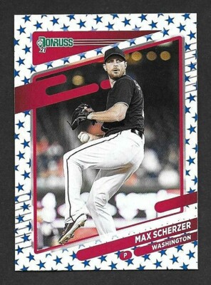 2021 Donruss Independence Day / Blue Stars Parallel #206 Max Scherzer, Nationals