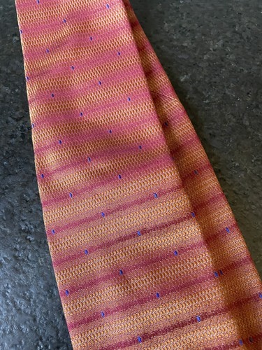 Emilio Romano Men`s Necktie 100% Silk Handmade in Italy Geometric Rust Orange - Picture 4 of 6