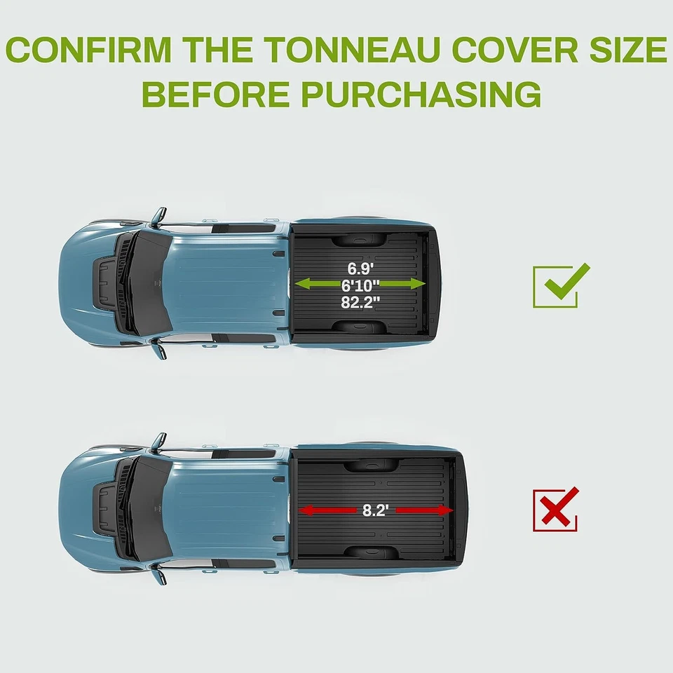 6.9FT 4-Fold Tonneau Cover For 20 - 24 Chevy Silverado/GMC Sierra 2500 3500HD - Image 2 of 4