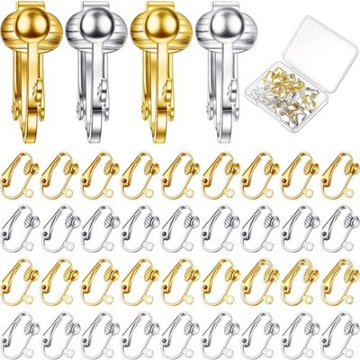 48 Pieces Clip on Earring Converter Earring Clip Backs for DIY Jewelry Making...