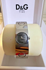 D&G Watch Dolce & Gabbana Ladies Bangle Quartz Silver Tone Black Dial Box
