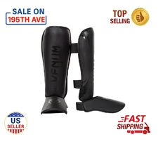 Venum Challenger Standup Shinguards Black/Black XL MMA Kickboxing Muay Thai