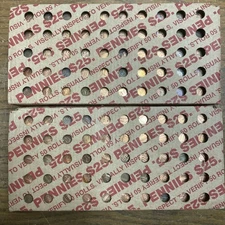 Sealed Bank Box Pennies Lot Of 2 Boxes Mixed Unsearched Circulated Lincoln Cent