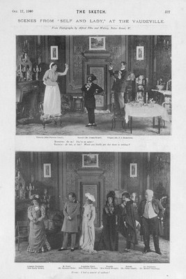 THEATERSZENEN aus ''Selbst und Dame'' im Waadtland - antiker Druck 1900