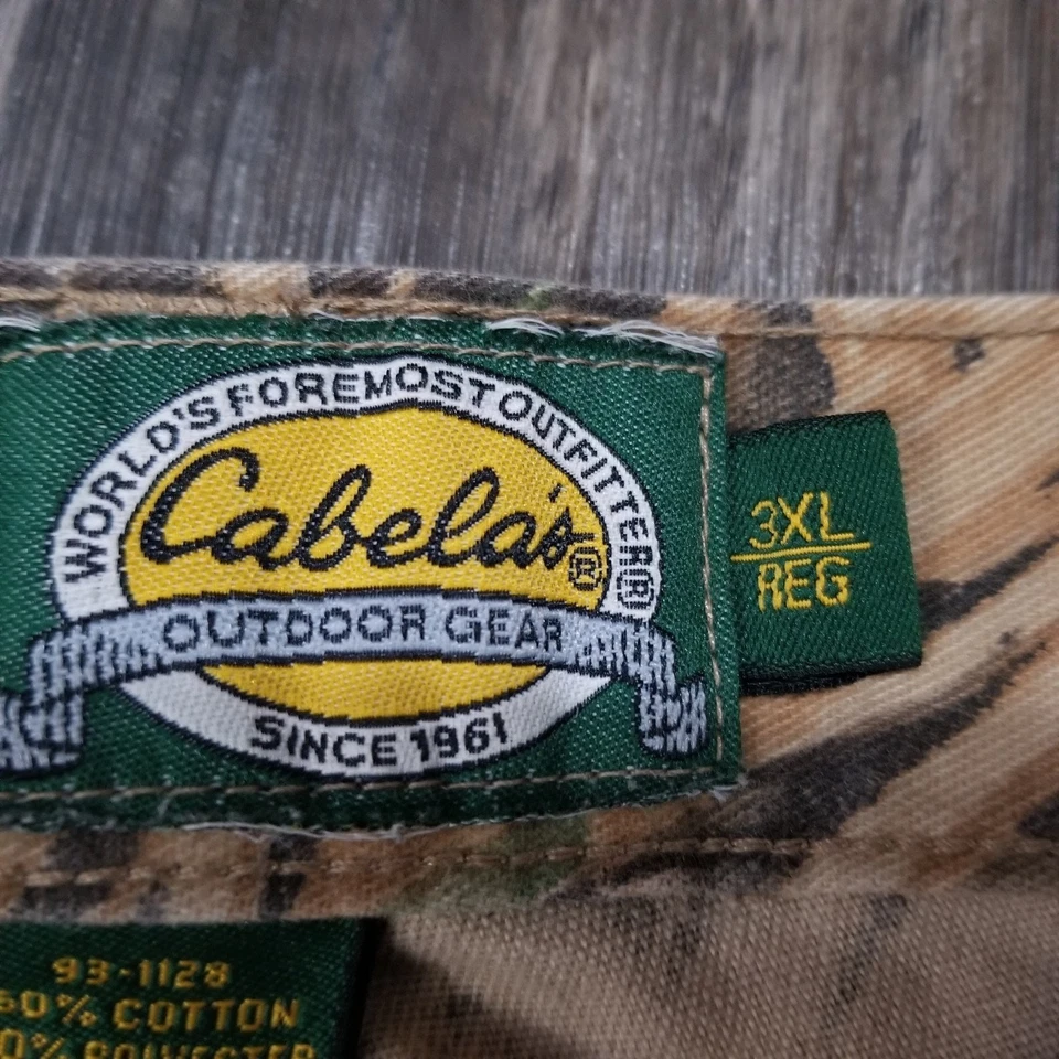 Брюки мужские Cabelas 3XL желтовато-коричневые с регулируемой талией брюки-карго с лезвием трава камуфляж - Изображение 3 из 4