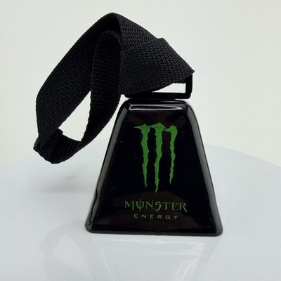 Monster Energy Black Metal Cowbell Hand Bell Strap Logo Promo