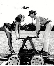 8x10 B&W PHOTO of BARBARA EDEN and CLINT EASTWOOD on 'RAWHIDE' in 1964