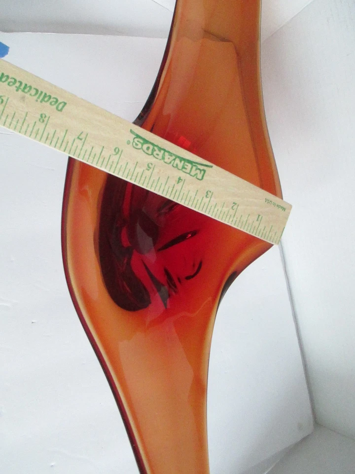 Antiga tigela de vidro de Murano pesada dos anos 60 Murano etiqueta folha Murano Itália - Imagem 3 de 4