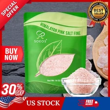 Himalayan Pink Salt, Fine Grain, 16 Oz (1 Pound), Pink Himalayan Sea Salt, Non-g