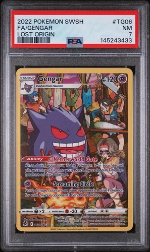 Pokémon Lost Origin Gengar TG06 Full Art Trainer Gallery PSA 7 NM
