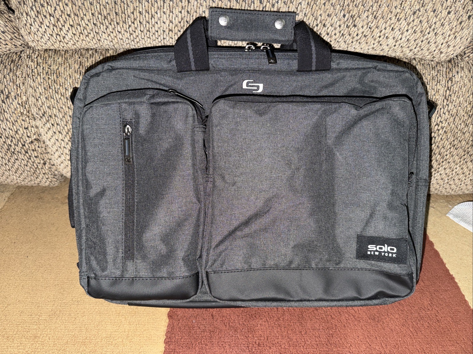 Solo New York Duane Hybrid Briefcase Backpack, Gray, Laptop 