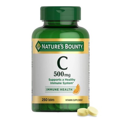 Nature's Bounty Vitamin C 500mg, Supports a 250 Count (Pack of 1), White