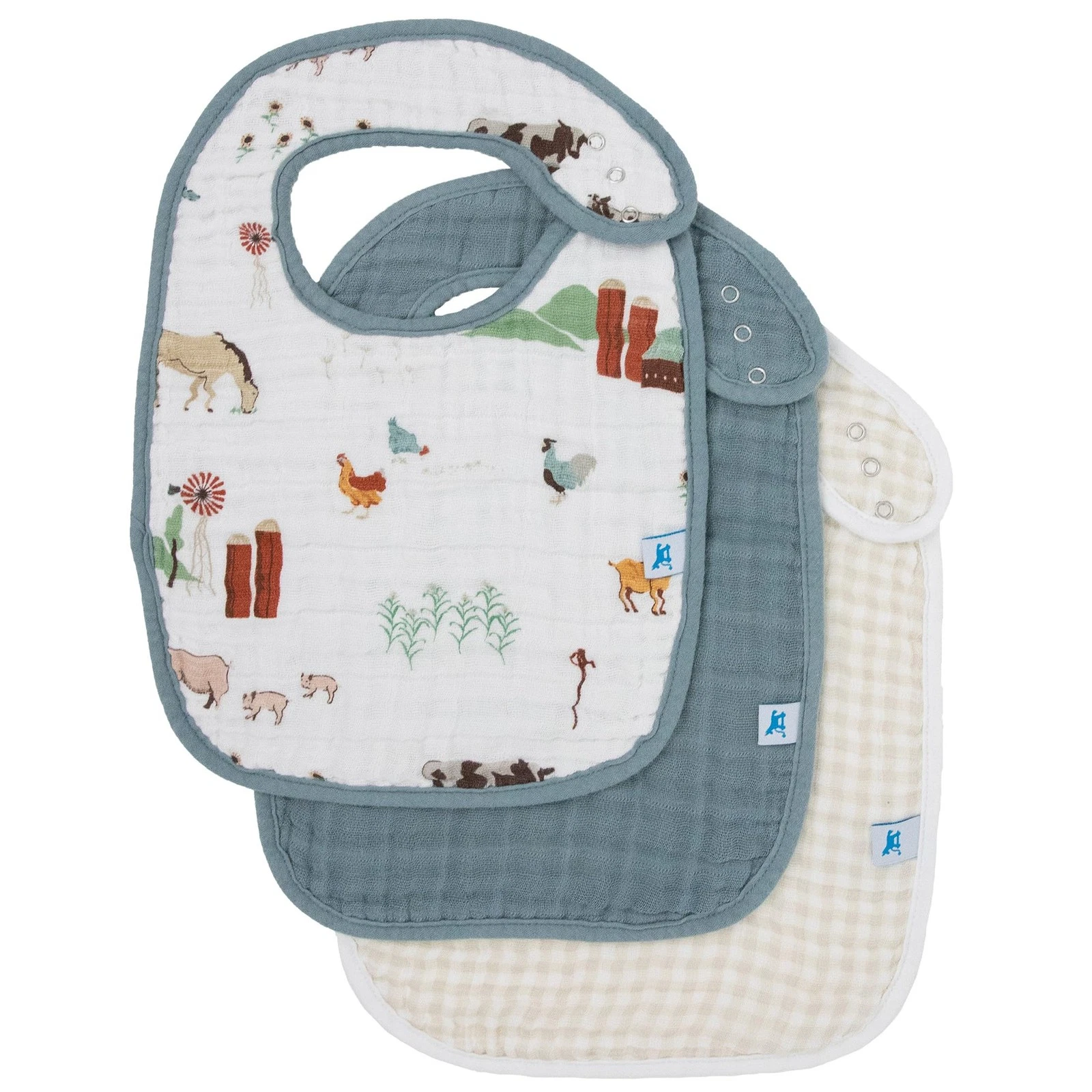 Muslin Baby Bibs | Adjustable as Baby Grows | Soft Absorbent Muslin Fabric | ...