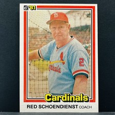 1981 Donruss #431 Red Schoendienst St. Louis Cardinals
