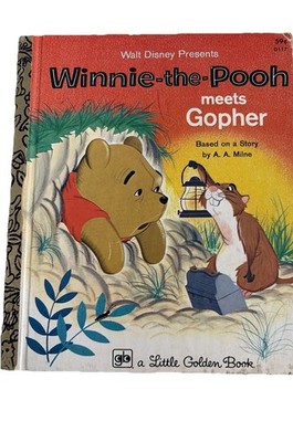 Walt Disney  Winnie The Pooh Meets The Gopher Presents Little Golden Books A.A.