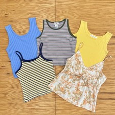 Women's Y2k 90s Vintage Clothing 5 Pc Bundle Lot - Size L Tank Tops Baby Doll
