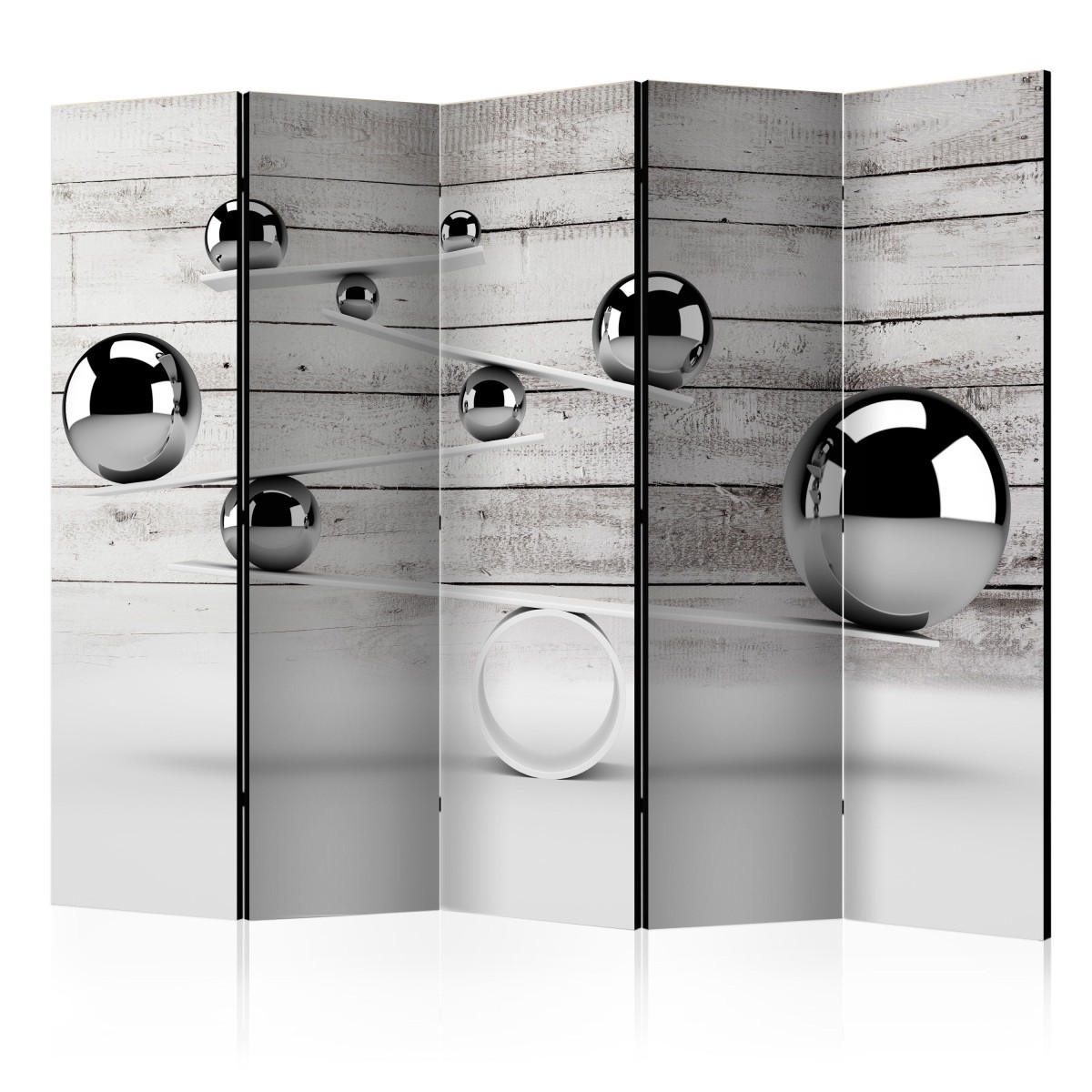 Paravent 5 volets Balance 172x225cm en toile premium chassis bois