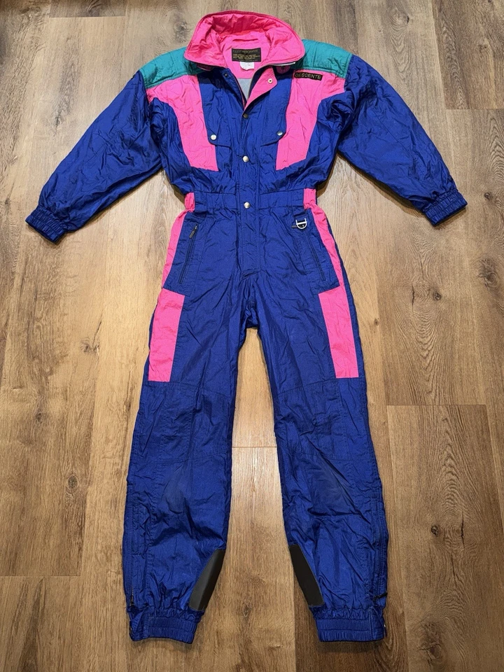 Traje de esquí para hombre Descente traje de nieve de una pieza babero de nieve retro gaper de colección años 80 90 XS Foto 2 de 4