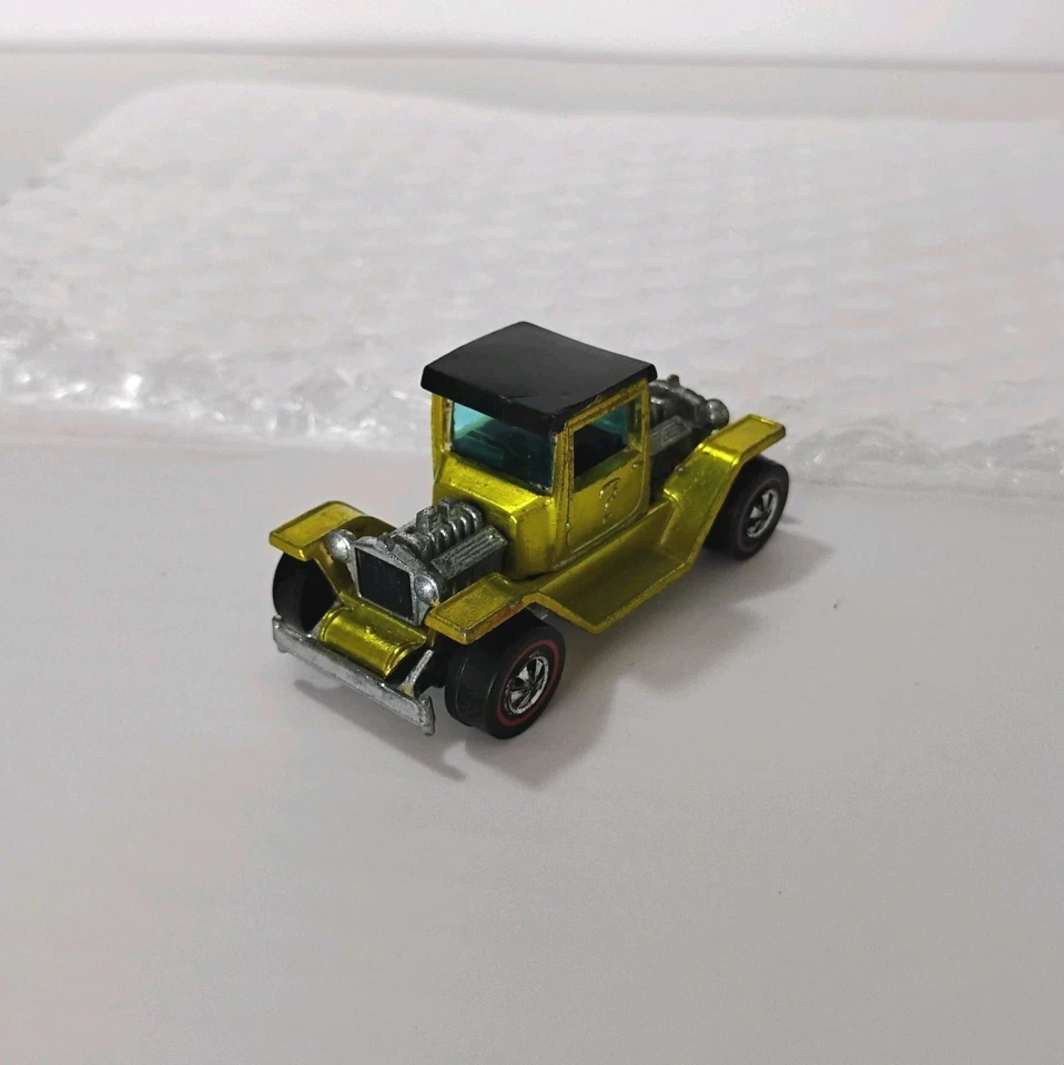 Hot Wheels 1971 Redline T-4-2, verde lima/lt o amarillo con interior oscuro, Mfg 1970 HK Foto 2 de 4