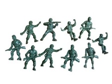 Toy Soldier Figures Vintage Scarce Plastic Lot Of 10 Green 2.5  