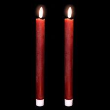 Flameless Taper Candles with Timer 2 Pack Battery Operated Flameless Flickering