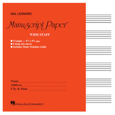 Wide Staff Manuscript Paper (Red Cover)