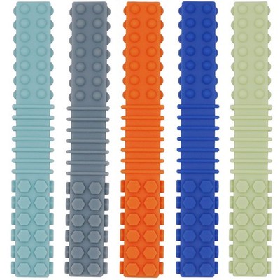 Sensory Chewy Toys for Autistic Children, 5 Pack Silicone Chew Colorful B 