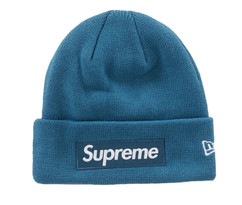 ? Bonnet Supreme FW23 Box Logo New Era Bleu NEUF LIVRAISON GRATUITE ?